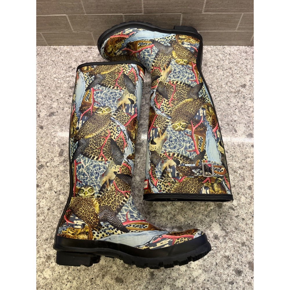 Wmns Rare Hunter x Mat Maitland Hyper Normal Ltd. Ed Tall Rainboots 9/EU 40-41 - Picture 2 of 13